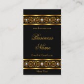 Elegante Elite Gold Trim Black Diamond Jewel 2 Visitekaartje (Voorkant)