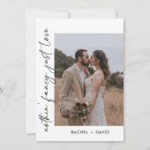 Elegante Elopement Party Foto Bruiloft Receptie Kaart (Voorkant)