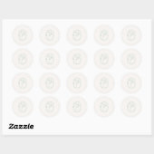 Elegante Emaillen Overzicht Monogram Huwelijk Ronde Sticker (Vel)
