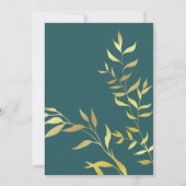 Elegante Emeral Green & Gold Moderne bruiloft Kaart (Achterkant)