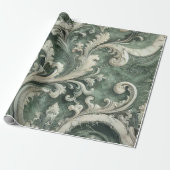 Elegante Emerald Barok Elegance Cadeaupapier (Uitgerold)