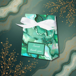 Elegante Emerald Blauwgroen Marmeren Waterverf bru Bedankdoosjes