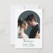 Elegante Emerald Blauwgroen Marmeren Waterverf bru Bedankkaart (Voorkant)