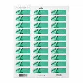 Elegante Emerald Blauwgroen Marmeren Waterverf bru Etiket (Full Sheet)