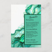 Elegante Emerald Blauwgroen Marmeren Waterverf bru Informatiekaartje (Voorkant)