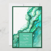 Elegante Emerald Blauwgroen Marmeren Waterverf bru Kaart (Voorkant)