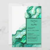 Elegante Emerald Blauwgroen Marmeren Waterverf bru Kaart (Voorkant)