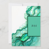 Elegante Emerald Blauwgroen Marmeren Waterverf bru Kaart (Achterkant)