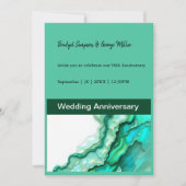 Elegante Emerald Blauwgroen Marmeren Waterverf bru Kaart (Voorkant)