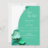 Elegante Emerald Blauwgroen Marmeren Waterverf bru Kaart (Voorkant)