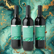 Elegante Emerald Blauwgroen Marmeren Waterverf bru