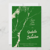 Elegante Emerald & Champagne Marmer Save the Date Kaart (Voorkant)