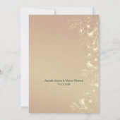 Elegante Emerald Gold Floral Wedding Kaart (Achterkant)