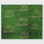 Elegante  Emerald Gold Foil Damask Christmas Cadeaupapier (Vlak)