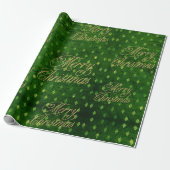 Elegante  Emerald Gold Foil Damask Christmas Cadeaupapier (Uitgerold)