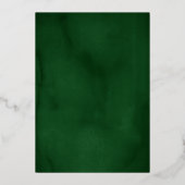 Elegante Emerald Gold Leaf Krans Quinceanera Folie Uitnodiging (Achterkant)