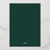 Elegante Emerald & Goud Folie Monogram Huwelijk Uitnodiging (Achterkant)