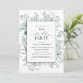 Elegante Emerald Green 50e verjaardag Bloemen Kaart (Staand voorkant)