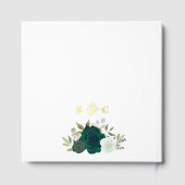 Elegante Emerald Green Boho Rozen Folie bruiloft Gastenboek (Achterkant)