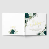Elegante Emerald Green Boho Rozen Folie bruiloft Gastenboek (Volledig)