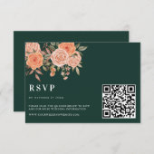 Elegante Emerald Green Floral Fall Wedding Welkom Informatiekaartje (Voorkant / Achterkant)