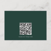 Elegante Emerald Green Floral Fall Wedding Welkom Informatiekaartje (Achterkant)