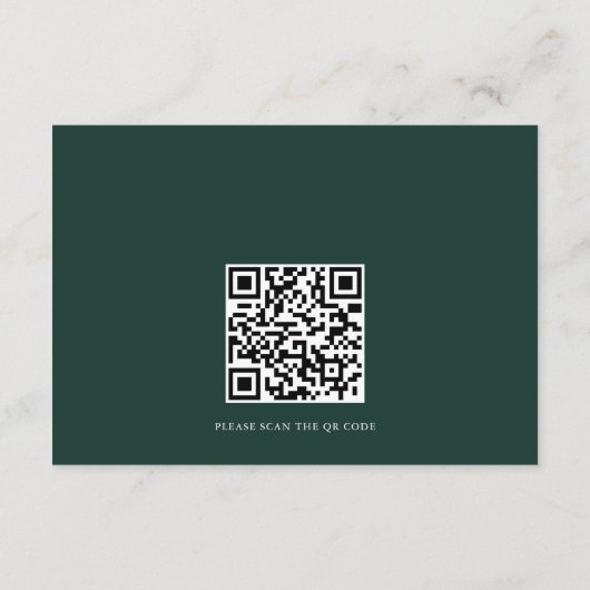 Elegante Emerald Green Floral Fall Wedding Welkom Informatiekaartje (Achterkant)