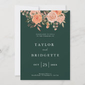 Elegante Emerald Green Floral Fall Wedding Welkom Kaart (Voorkant)