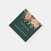 Elegante Emerald Green Floral Fall Wedding Welkom Servet (Hoek)