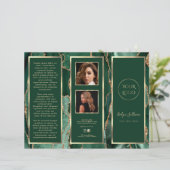 Elegante Emerald Green Gold Agaat Brochure (Staand voorkant)