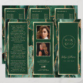 Elegante Emerald Green Gold Agaat Brochure (Voorkant / Achterkant)