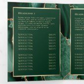 Elegante Emerald Green Gold Agaat Trifold Brochure Drieluik Kaart (Binnenzijde eerst)