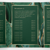 Elegante Emerald Green Gold Agaat Trifold Brochure Drieluik Kaart (Binnenkant midden)