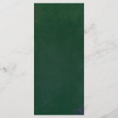 Elegante Emerald Green & Gold bruiloft diner Menu (Achterkant)