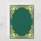 Elegante Emerald Green Gold bruiloft Kaart (Achterkant)