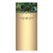 Elegante Emerald Green Gold Peacock Rack Kaart (Achterkant)