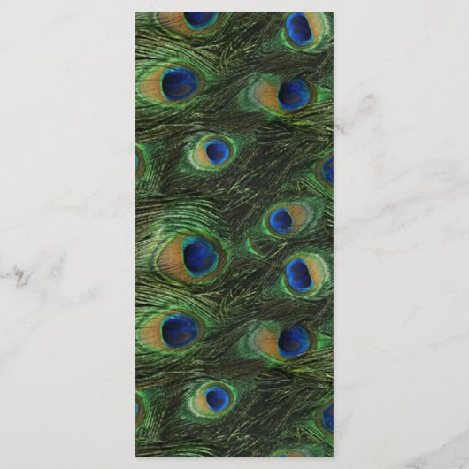 Elegante Emerald Green Gold Peacock Rack Kaart (Achterkant)