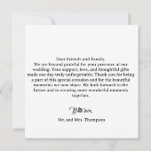 Elegante Emerald Green & Gold Script bruiloft Bedankkaart (Achterkant)