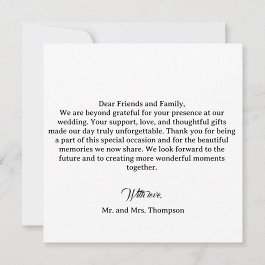 Elegante Emerald Green & Gold Script bruiloft Bedankkaart (Achterkant)