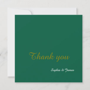 Elegante Emerald Green & Gold Script bruiloft Bedankkaart