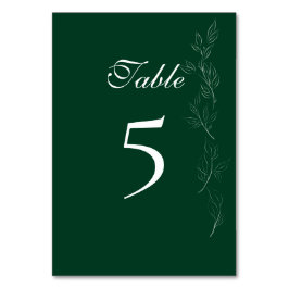 Elegante Emerald Green leaf tafel nummer Kaart