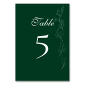 Elegante Emerald Green leaf tafel nummer Kaart (Achterkant)