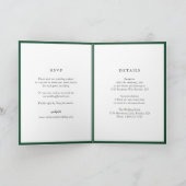 Elegante Emerald Green Monogram Moderne bruiloft (Binnen)