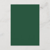 Elegante Emerald Green Monogram Moderne bruiloft Informatiekaartje (Achterkant)