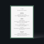 Elegante Emerald Green Monogram Moderne bruiloft Menu<br><div class="desc">Moderne huwelijksmenu's met een schoon ontwerp met serif- en scriptlettertypen.</div>