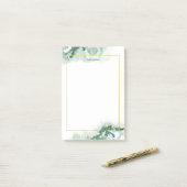 Elegante Emerald Green Ombre Marmer Gepersonalisee Post-it® Notes (Op bureau)
