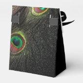 Elegante Emerald Green Peacock bruiloft Bedankdoosjes (Achterkant)