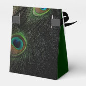 Elegante Emerald Green Peacock bruiloft Bedankdoosjes (Achterkant)