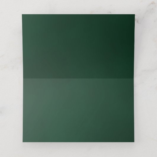 Elegante Emerald Green Roos bruiloft Write-In Plaatskaartje (Binnenkant ongevouwen)