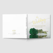Elegante Emerald Green Roos Grote bruiloft Folie Gastenboek (Volledig)